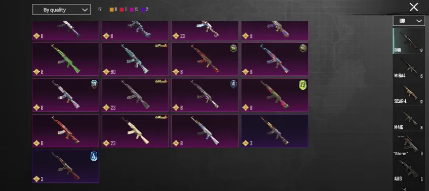 PGM249 FULL LEVELED WEAPONS MYTHIC OUTFITS ANIMAL COLLECTION ACE SPORT CARS (G)